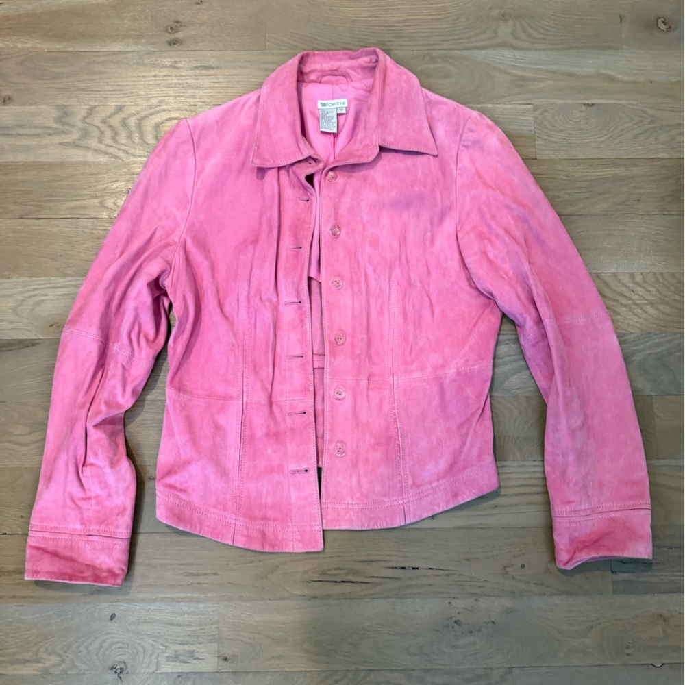 Worth Pink Suede 100% Leather Jacket